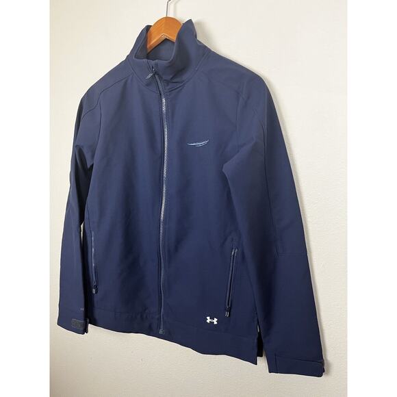 NWT Under Armour Storm Women’s Small Blue Coldgear Loose Softshell Jacket Logo - Picture 2 of 10